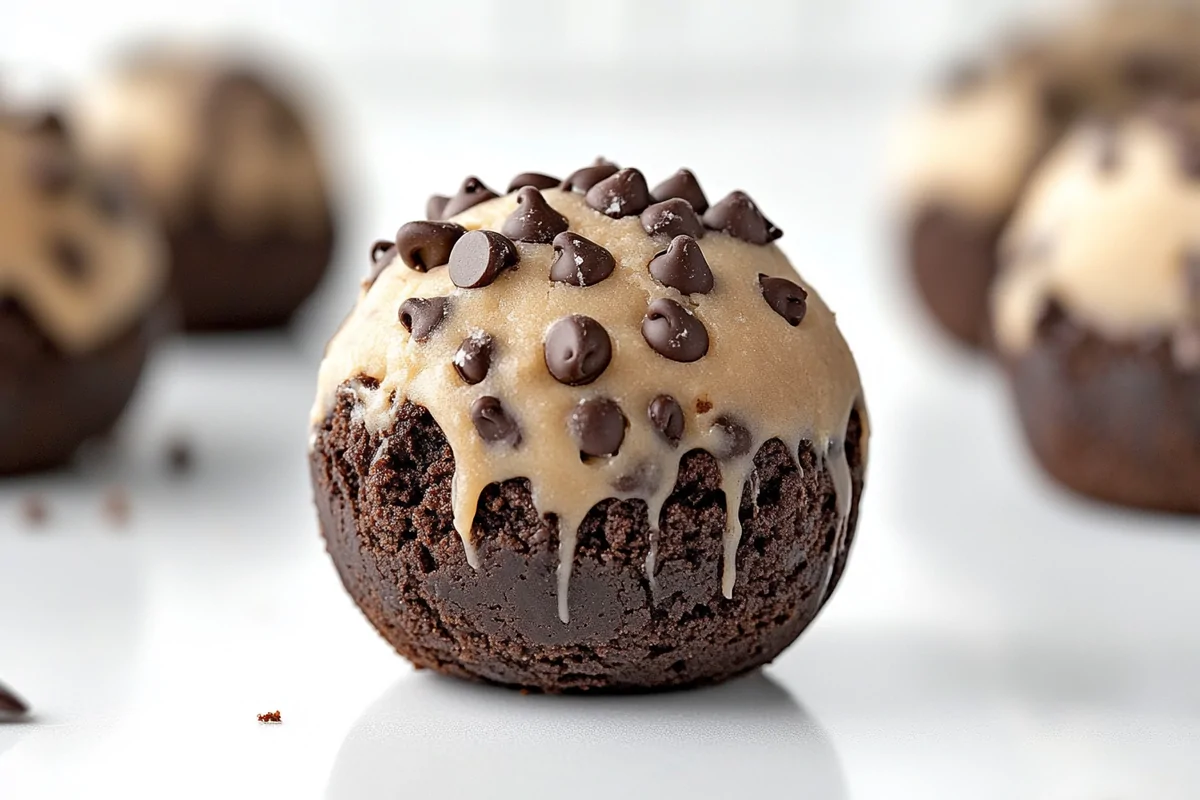 Chocolate Chip Cookie Dough Brownie Bombs