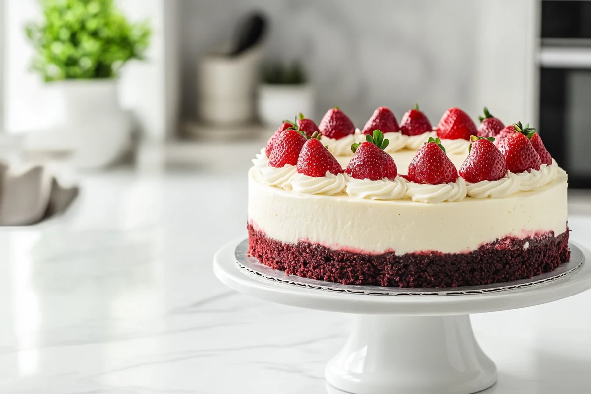 Red Velvet Strawberry Cheesecake - Luscious Layered Dessert