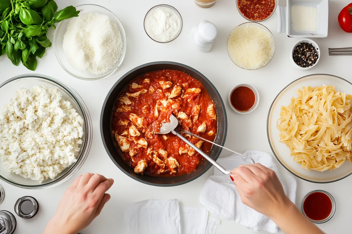 One-Pot Chicken Parmesan Pasta 