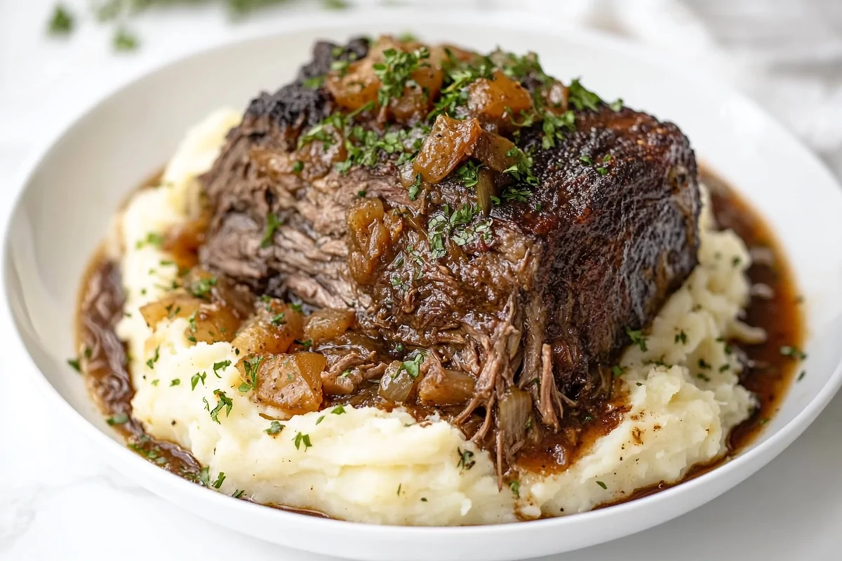 Pot Roast Over Mashed Potatoes